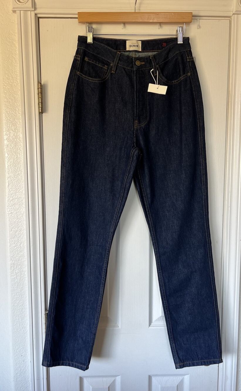 NWT Sezane Brut Sexy Jeans Denim Indigo High Rise Straight Leg Organic Cotton 29